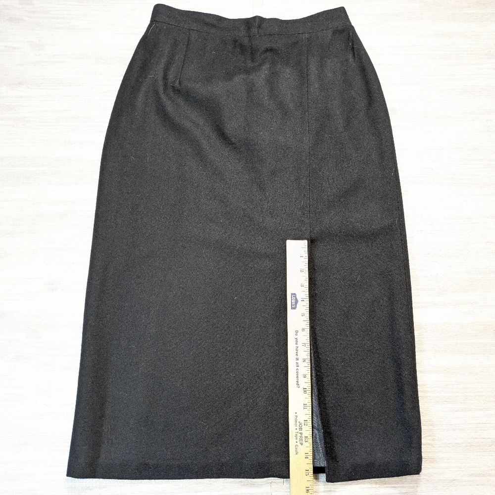 Vintage 80's Women’s Sag Harbor Wool Maxi Skirt Lined Black Classic Career Sz 14